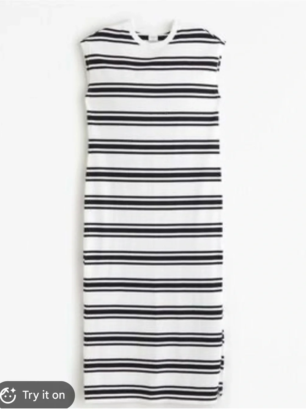 Abercrombie & Fitch Black & White Striped T-shirt Maxi Dress, Size Mtall, NWOT